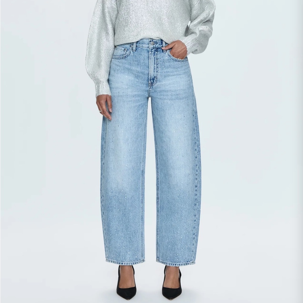 Pistola Wes High Rise Barrel Jean in Glitz - 26